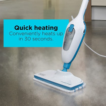 Black & Decker 1300W Steam Mop with Superheated Steam Swivel Head and Microfibre Pad for Home & Office White/Blue FSM13E1-B5 2 Years Warranty