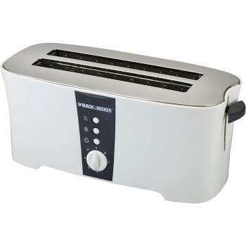 Black & Decker 1350W 4 Slice cool touch Toaster with Electronic Browning Control White ET124-B5 2 Years Warranty