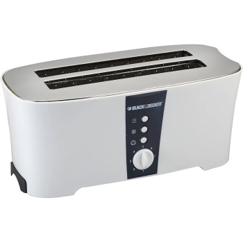 Black & Decker 1350W 4 Slice cool touch Toaster with Electronic Browning Control White ET124-B5 2 Years Warranty
