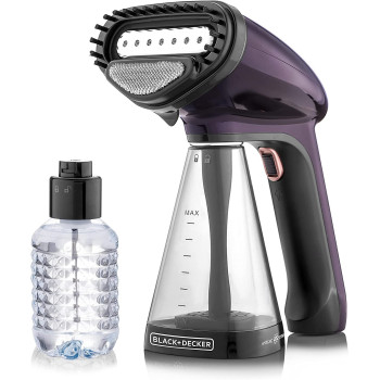 Black & Decker Portable Garment Steamer With Universal Bottle Adaptor 1500W Dark Purple HST1500-B5 2 Years Warranty