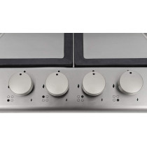 Bompani Gas Hob 4 Burners Size (60 x 60) cm Silver Model BO213LF -1 Years Full Warranty.