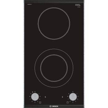 Bosch 30 cm Domino 2 Burner Ceramic Hob, Black - PKF375CA1M, 1 Year Warranty
