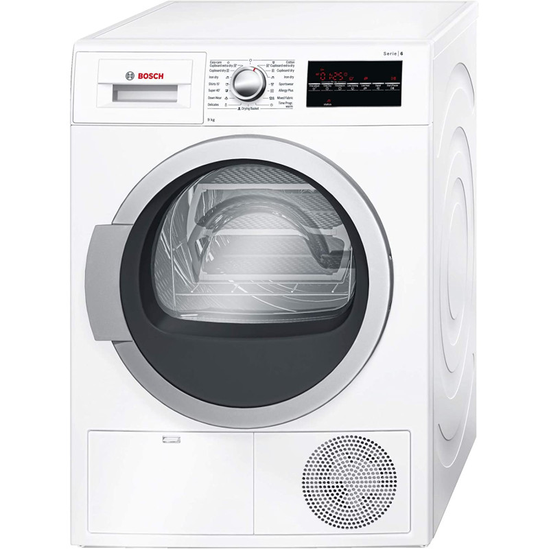 Bosch 9 Kg Condenser type Tumble Dryer, White - WTG86401GC, 1 Year Warranty