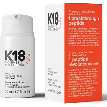 K18 Leave-In Molecular Repair Hair Mask, 4-Minute Speed Treatment (50ml)
