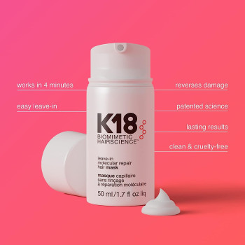 K18 Leave-In Molecular Repair Hair Mask, 4-Minute Speed Treatment (50ml)