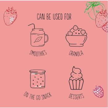 Bonaf Freeze Dried Raspberry, Delicious And Crunchy Snack (25G) 100% Natural Can Add To Granola, Yoghurts, Smoothies Or Desserts