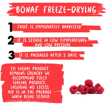 Bonaf Freeze Dried Raspberry, Delicious And Crunchy Snack (25G) 100% Natural Can Add To Granola, Yoghurts, Smoothies Or Desserts