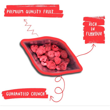 Bonaf Freeze Dried Raspberry, Delicious And Crunchy Snack (25G) 100% Natural Can Add To Granola, Yoghurts, Smoothies Or Desserts