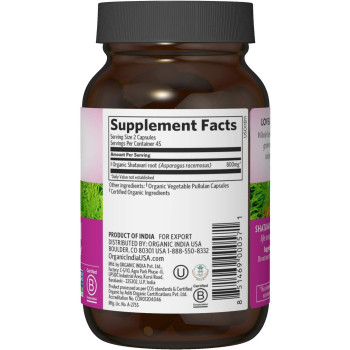 Organic India Shatavari Herbal Supplement, 90 Capsules
