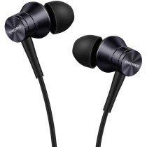 1More E1009 Piston Fit Wired Earphone With Noise Isolation Durable In-Ear Headphone Pure Sound Deep Bass Phone Control With Mic 3.5Mm Jack - Black