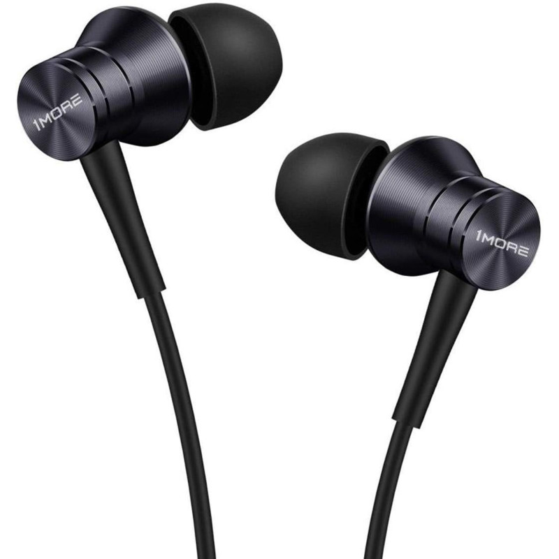 1More E1009 Piston Fit Wired Earphone With Noise Isolation Durable In-Ear Headphone Pure Sound Deep Bass Phone Control With Mic 3.5Mm Jack - Black