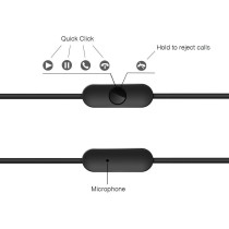 1More E1009 Piston Fit Wired Earphone With Noise Isolation Durable In-Ear Headphone Pure Sound Deep Bass Phone Control With Mic 3.5Mm Jack - Black