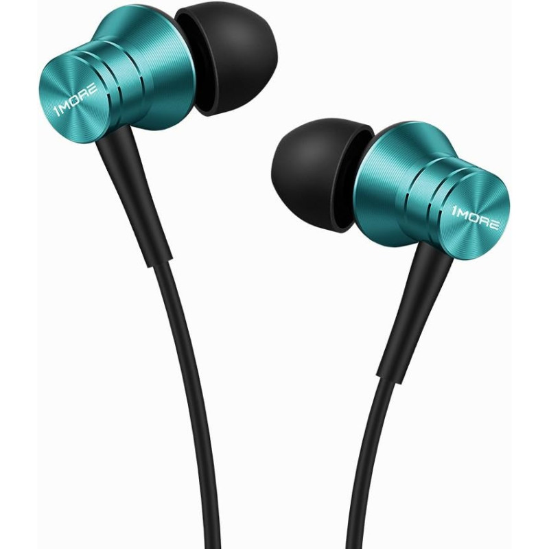 1More E1009 Piston Fit Wired Earphone With Noise Isolation Durable In-Ear Headphone Pure Sound Deep Bass Phone Control With Mic 3.5Mm Jack - Blue
