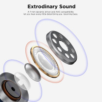 1More Ecs3001T Pistonbuds Tws Earphones 4 Enc Mic Low Latency Dynamic Stereo Earbuds Touch Control Sports Headphones Type-C Bluetooth 5.0 - Black
