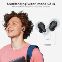 1More Ecs3001T Pistonbuds Tws Earphones 4 Enc Mic Low Latency Dynamic Stereo Earbuds Touch Control Sports Headphones Type-C Bluetooth 5.0 - Black