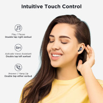 1More Ecs3001T Pistonbuds Tws Earphones 4 Enc Mic Low Latency Dynamic Stereo Earbuds Touch Control Sports Headphones Type-C Bluetooth 5.0 - Black