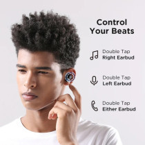 1More Ecs3001T Pistonbuds Tws Earphones 4 Enc Mic Low Latency Dynamic Stereo Earbuds Touch Control Sports Headphones Type-C Bluetooth 5.0 - Black