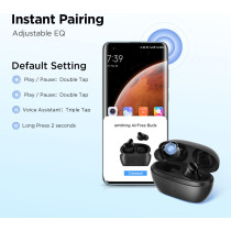 1More Eo009 Omthing Airfree Buds True Wireless Earbuds With Dnn Noise Cancellation For Clear Calls, Bluetooth 5.3 - Black