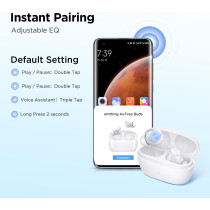 1More Eo009 Omthing Airfree Buds True Wireless Earbuds With Dnn Noise Cancellation For Clear Calls, Bluetooth 5.3 - White