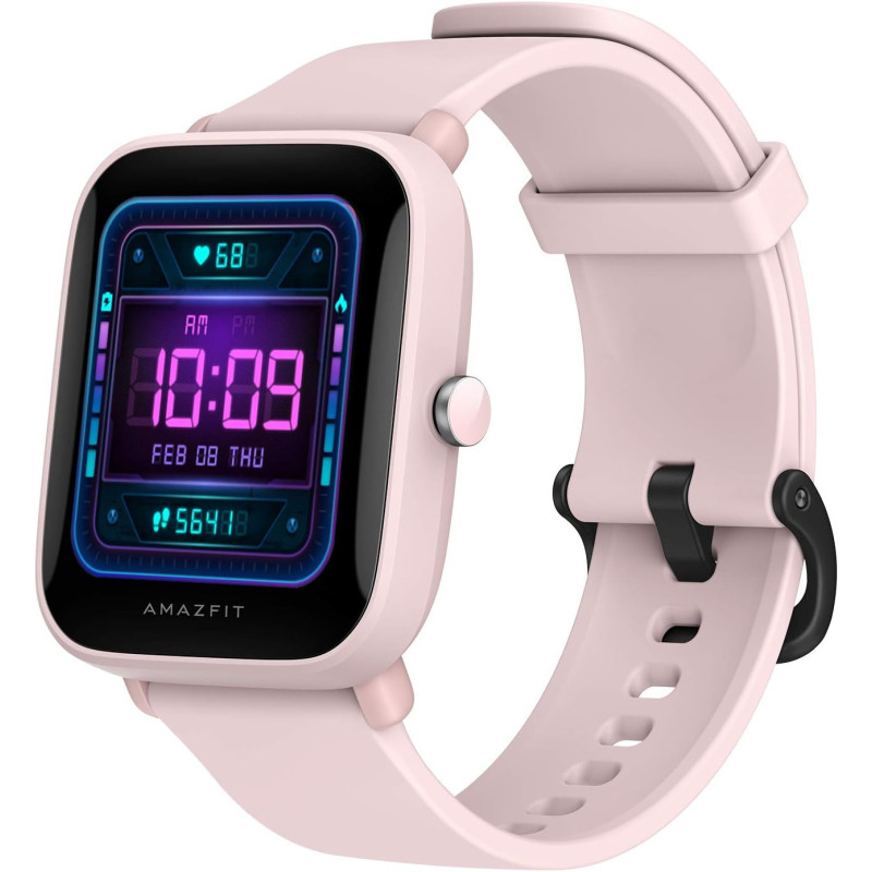 Amazfit Bip U Pro Smart Watch 1.43 Inch Hd Color Screen Display 60+ Sports Mode 24Hrs Health Monitoring Gps Alexa Supported 5Atm Waterproof - Sakura Pink
