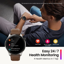 Amazfit Gtr 4 Smart Watch 1.43-Inch Amoled Display, 24/7 Health Management, Bluetooth Phone Calls, Gps, Music Storage - Brown
