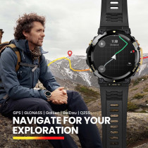 Amazfit T Rex 2 Smart Watch 1.39-Inch Amoled Display Real Time Navigation Gps Health & Fitness Tracker Sport Watch - Black/Gold