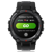 Amazfit T-Rex Pro Smart Watch 1.3-Inch Amoled Screen Military-Grade Design Heart Rate/Sleep/Stress Monitoring Spo2 100+Sports Mode 10Atm Waterproof - Black