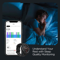 Amazfit T-Rex Pro Smart Watch 1.3-Inch Amoled Screen Military-Grade Design Heart Rate/Sleep/Stress Monitoring Spo2 100+Sports Mode 10Atm Waterproof - Black