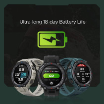 Amazfit T-Rex Pro Smart Watch 1.3-inch AMOLED Screen Military-Grade Design SpO2 Waterproof - Grey