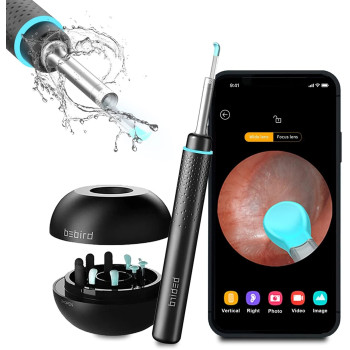 Bebird M9 Pro Smart Visual Ear Cleaning Stick With 3 Mega Pixels Endoscope Hd Camera, 350Mah Long Battery, Ip65 Waterproof - Black