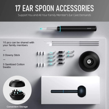 Bebird M9 Pro Smart Visual Ear Cleaning Stick With 3 Mega Pixels Endoscope Hd Camera, 350Mah Long Battery, Ip65 Waterproof - Black