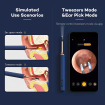 Bebird Note 3 Pro Wireless Smart Ear Stick With 10 Megapixel Hd Otoscope Camera 2 In 1 Rod & Tweezer 12 Pieces Spoons Ear Wax Removal Tool - Blue