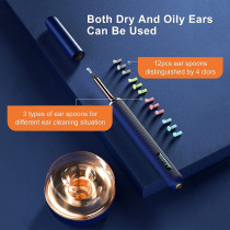 Bebird Note 3 Pro Wireless Smart Ear Stick With 10 Megapixel Hd Otoscope Camera 2 In 1 Rod & Tweezer 12 Pieces Spoons Ear Wax Removal Tool - Blue