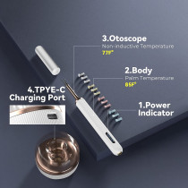 Bebird Note 3 Pro Wireless Smart Ear Stick With 10 Megapixel Hd Otoscope Camera 2 In 1 Rod & Tweezer 12 Pieces Spoons Ear Wax Removal Tool - White