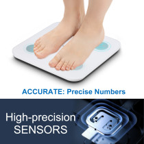 Bomidi S1 Smart Body Fat Weight Scale Led Display Bluetooth 4.0 Smart App Body Composition Bia Technology Bmi Body Composition Anti-Collision - White