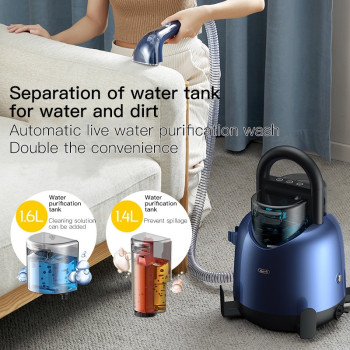 DEERMA BY200 Fabric Vacuum Cleaner Wet & Dry Vacuum With Hot Rinsing Spray integrated For Sofa/Carpet/Curtain 1.6L Water Tank 850W - Blue