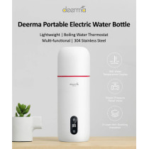 Deerma Dr035S Portable Electric Kettle Thermos Bottle With Led & Temperature Control 350Ml Capacity - White