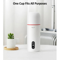 Deerma Dr035S Portable Electric Kettle Thermos Bottle With Led & Temperature Control 350Ml Capacity - White