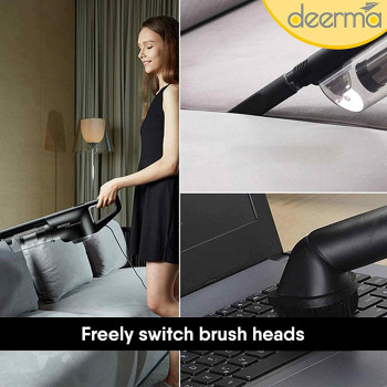 Deerma Dx600 2-In-1 Handheld Vacuum Cleaner 800Ml Large Capacity Dust Bin 15Kpa Suction Force Stainless Steel Filter 4 Layer Hepa Filtration Multifunctional Upright Vacuum Cleaner 600W - Black