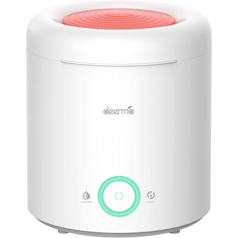 Deerma F301 Wide Range Purifying Air Humidifier Mute Ultrasonic Aroma Diffuser For Home And Office 2.5Liters Capacity Ultra-Quiet And Efficient Technology, 25W Power - White