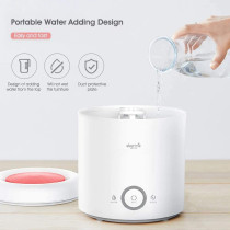 Deerma F301 Wide Range Purifying Air Humidifier Mute Ultrasonic Aroma Diffuser For Home And Office 2.5Liters Capacity Ultra-Quiet And Efficient Technology, 25W Power - White