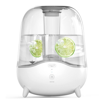 Deerma F325 Crystal Clear Ultrasonic Cool Mist Humidifier 5L Capacity Silent Aromatherapy Diffuser Transparent Water Tank, Water Shortage Protection - White
