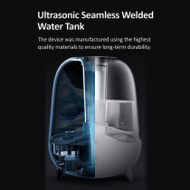 Deerma F325 Crystal Clear Ultrasonic Cool Mist Humidifier 5L Capacity Silent Aromatherapy Diffuser Transparent Water Tank, Water Shortage Protection - White