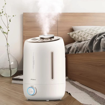 Deerma F500 Ultrasonic Humidifier 5L Manual Air Purifier Rotatable Mist Nozzle Quiet Operation With Activated Carbon Filter - White