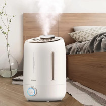 Deerma F500 Ultrasonic Humidifier 5L Manual Air Purifier Rotatable Mist Nozzle Quiet Operation With Activated Carbon Filter - White