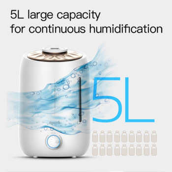 Deerma F500 Ultrasonic Humidifier 5L Manual Air Purifier Rotatable Mist Nozzle Quiet Operation With Activated Carbon Filter - White