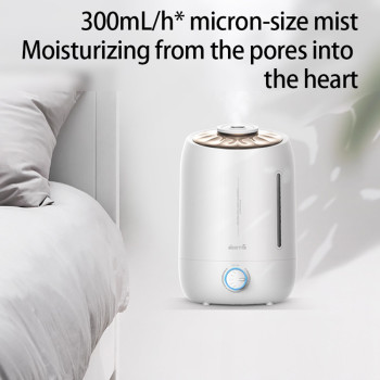 Deerma F500 Ultrasonic Humidifier 5L Manual Air Purifier Rotatable Mist Nozzle Quiet Operation With Activated Carbon Filter - White