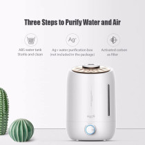 Deerma F500 Ultrasonic Humidifier 5L Manual Air Purifier Rotatable Mist Nozzle Quiet Operation With Activated Carbon Filter - White