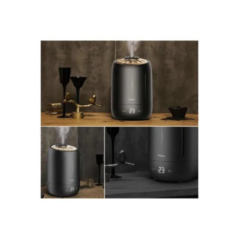 Deerma F600S Ultrasonic Humidifier Aromatherapy Oil Diffuser Three Gear Touch Temperature Intelligent Mist Maker Timing Function Constant Humidity, 5L Capacity - Black
