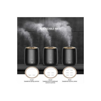 Deerma F600S Ultrasonic Humidifier Aromatherapy Oil Diffuser Three Gear Touch Temperature Intelligent Mist Maker Timing Function Constant Humidity, 5L Capacity - Black
